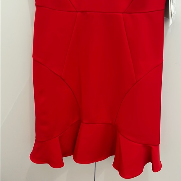 Red Crepe Cocktail Dress - Picture 4 of 5